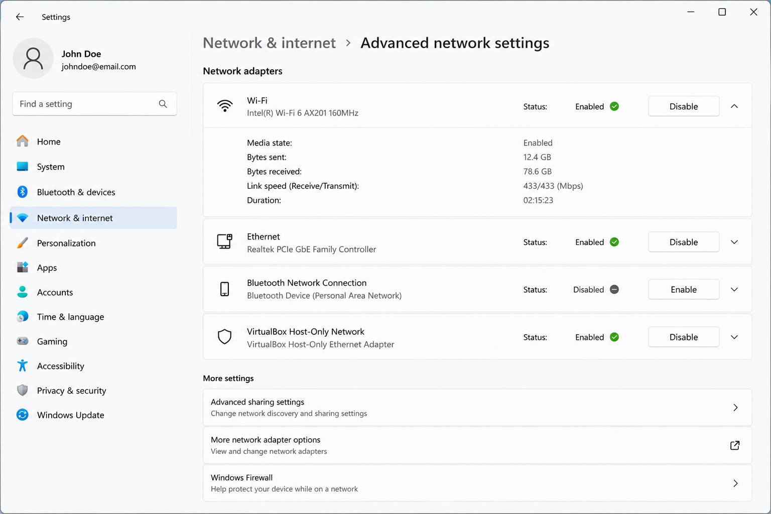 Check Adapter Status